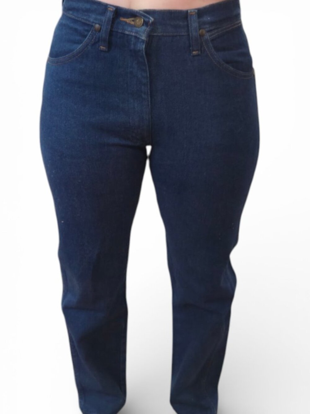 Wrangler 102 Women's Dark Wash High Rise Jeans Size 5x30 Classic Straight Leg